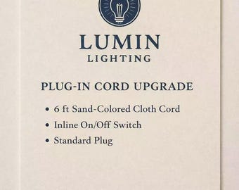 Plug-In Cord Upgrade with Inline Switch and Plug – 6 ft Sand Cord for Wall Sconce