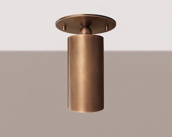 Brass Flush Mount Ceiling light -- Semi Flush Spotlight -- Mid-Century Modern lighting. No.0164