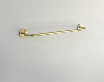 Modern Brass Towel Rack – Minimalist Wall Mounted Holder – Handmade Bathroom Bar. No.0179