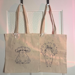 Jutebeutel Handbemalt | Frösche | Krok | Pflanzen | Käfer