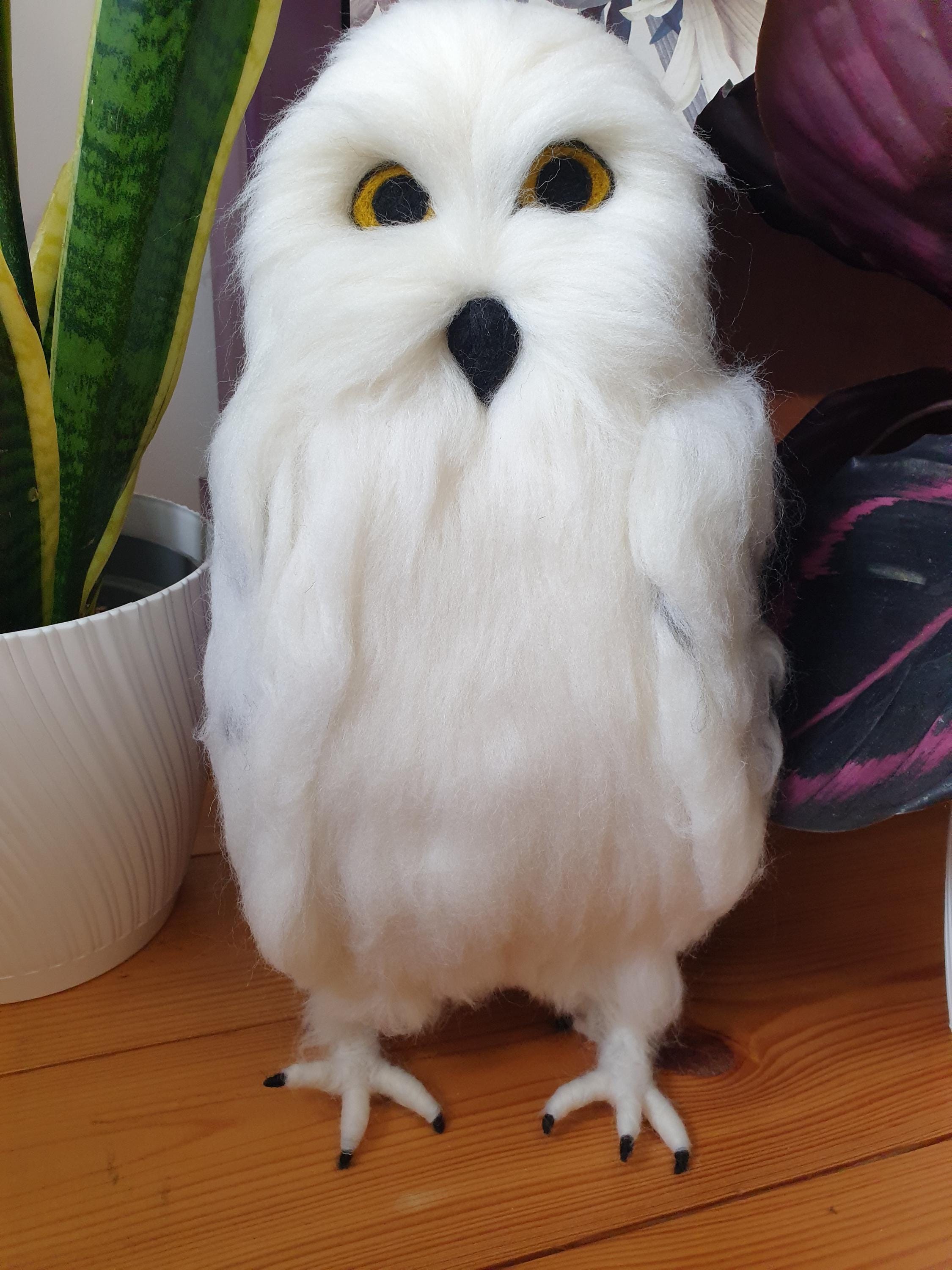 Handmade Needle Felted Wool Owl – Unique Boho Decoration, Wool Home Décor, Perfect Gift