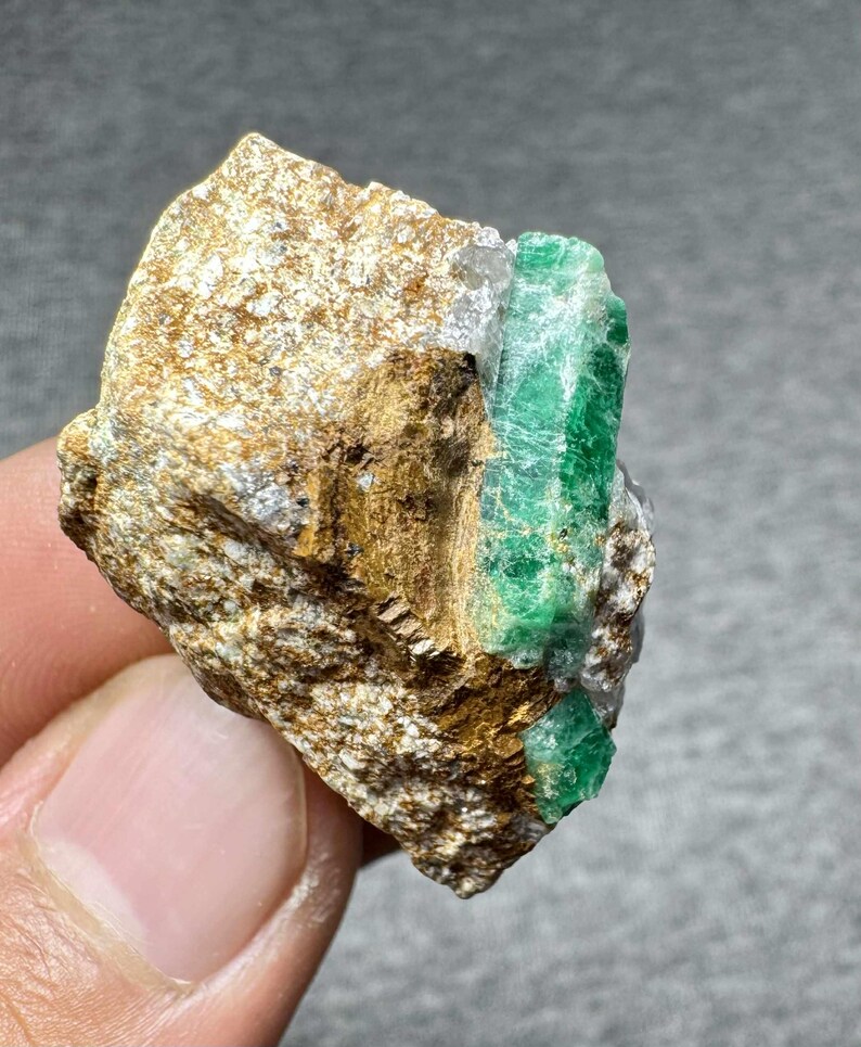 23 Gram Extremely Rare Panjshir Emerald Crystal Cluster on Matrix ...