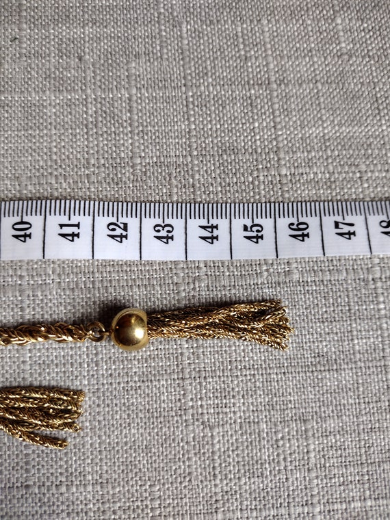 Gold tone tassel necklace - image 9