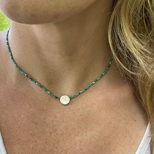 Genuine Turquoise Beaded Necklace Turquoise Jewelry Layering Etsy