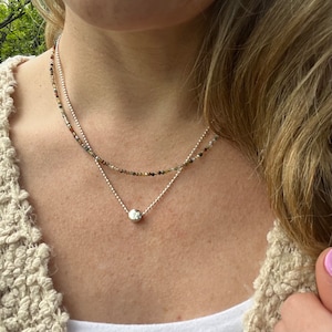 Sterling Silver Dot Necklace, Tiny Disc Necklace, Delicate Flat Circle Necklace, Every Day Necklace, Minimal Small Gift for Her, Handmade