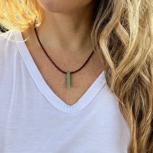 Collar de cuentas de aventurina hecho a mano – Estilo bohemio en capas