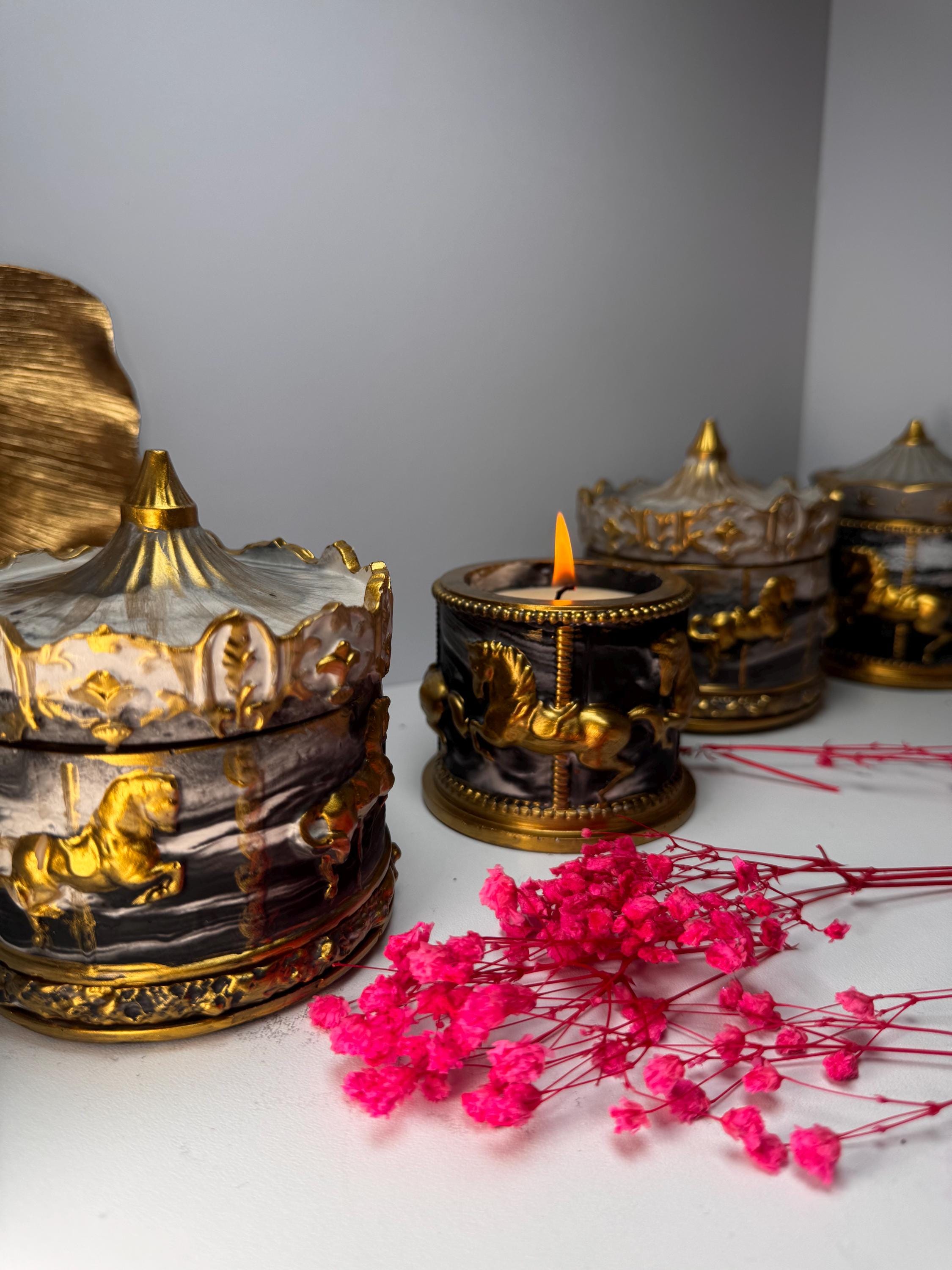 Luxury Carousel Candle Box, Carousel Box With Candle – Decorative ...