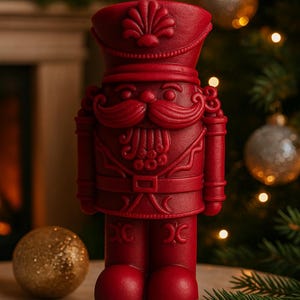 Nutcracker Candle - Christmas Candle - Holiday Decor Candle - Unique Gift - Festive Home Decor - Xmas Nutcracker Ornament Candle, Christmas