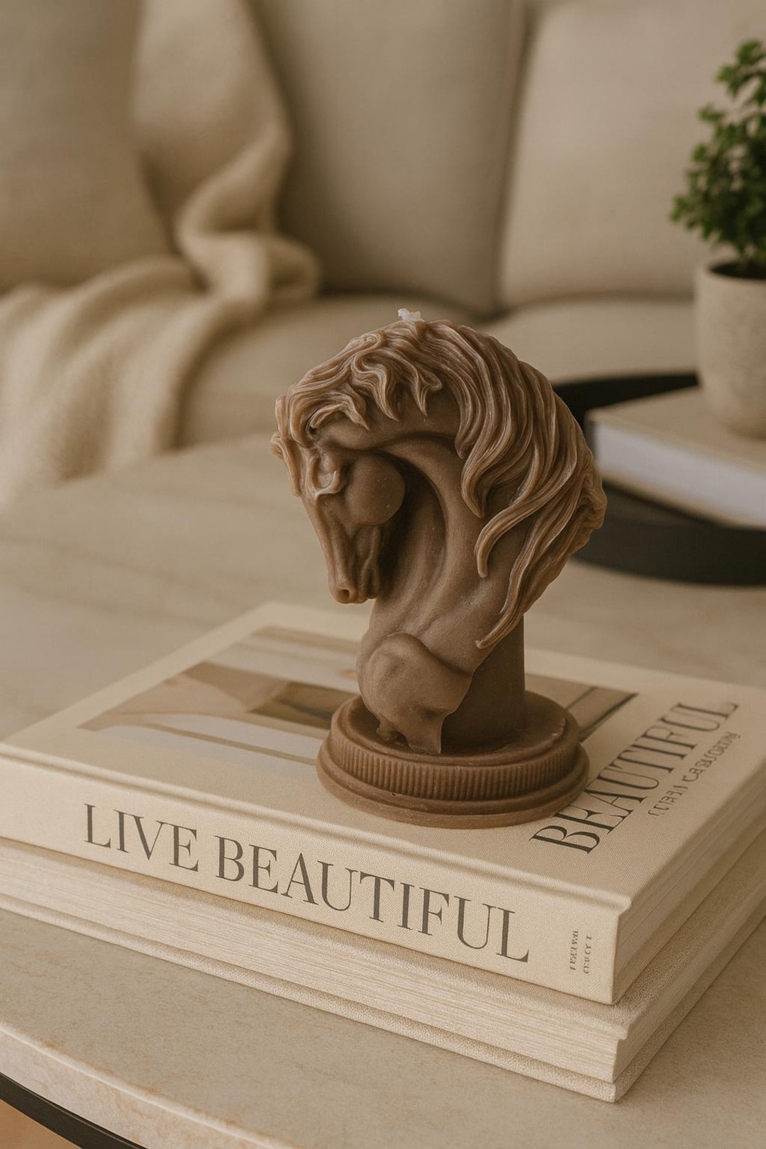 Horse Head Candle, Handmade Soy Wax Sculpture, Equestrian Decor, Unique ...