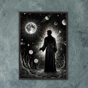 Offline Dream – Poster incorniciato dell'Alchimista Cosmico / Arte murale di lusso A1–A4 / Decorazione spirituale astratta per spazi di consapevolezza