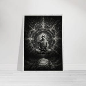 Sogno offline – Poster con cornice del risveglio elettrico / Arte murale mistica A1–A4 / Decorazione spirituale zen