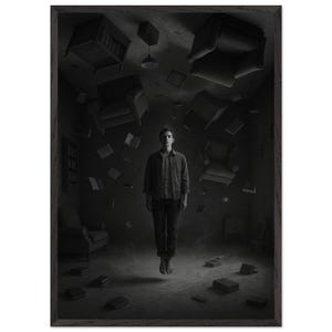 Offline Dream – Poster incorniciato di un paesaggio onirico surreale / Arte murale A1–A4 / Stampa di un interno fluttuante consapevole