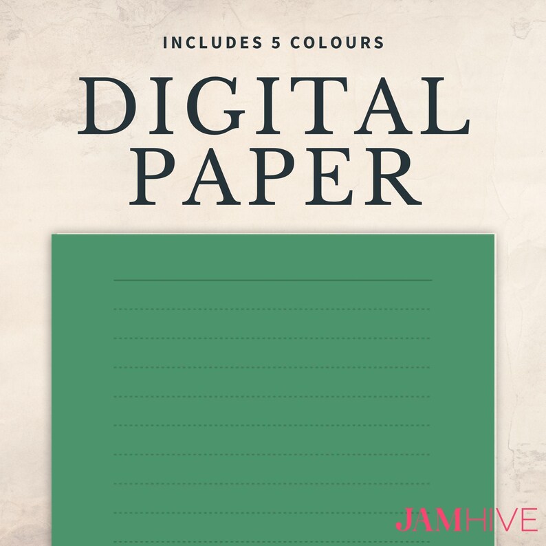 Blush and Bounty Digital Paper Pack 60 PDF Pages Feint Lined, Grid ...