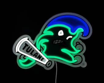 Tulane Green Wave LED Neon Sign - Standard (15" x 10.96")