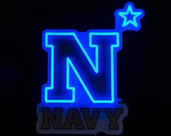 Navy Midshipmen LED Neon Sign - Standard (12.64" x 15")