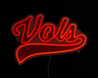 Placa de LED neon com logotipo do Tennessee Vols