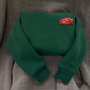 Cars Character Movie Embroidered Sweatshirt, Cartoon Sweatshirts, McQueen Sally Custom Name Trending Crewneck, Couple Gift