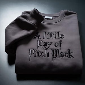 Embroidered A Little ray of Pitch Black Sweatshirt Sarcasm shirt Funny gift for friend Halloween Shirt
