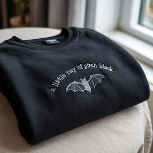 Embroidered A Little ray of Pitch Black Sweatshirt Sarcasm shirt Funny gift for friend Halloween Shirt