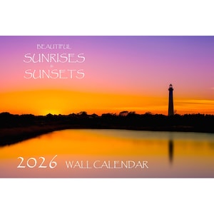 2026 Sunrise Sunset Wall Calendar: Wire-Bound A4 Size, Fine Art Photography, Monthly Landscapes