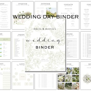 Elegante Hochzeitsplaner Sammelmappe: 100+ Seite Anpassbare Canva Vorlage
