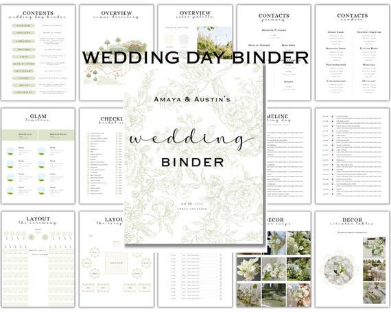 Elegant Wedding Planner Binder: 100+ Page Customizable Canva Template