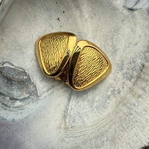 Crown Trifari Gold Tone Clip On Earrings