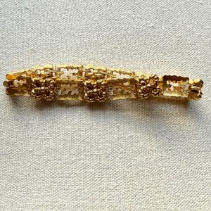Crown Trifari Gold Tone Textured Bracelet