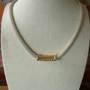 Vintage Napier Mesh Chain with Gold Tone Pendant Necklace