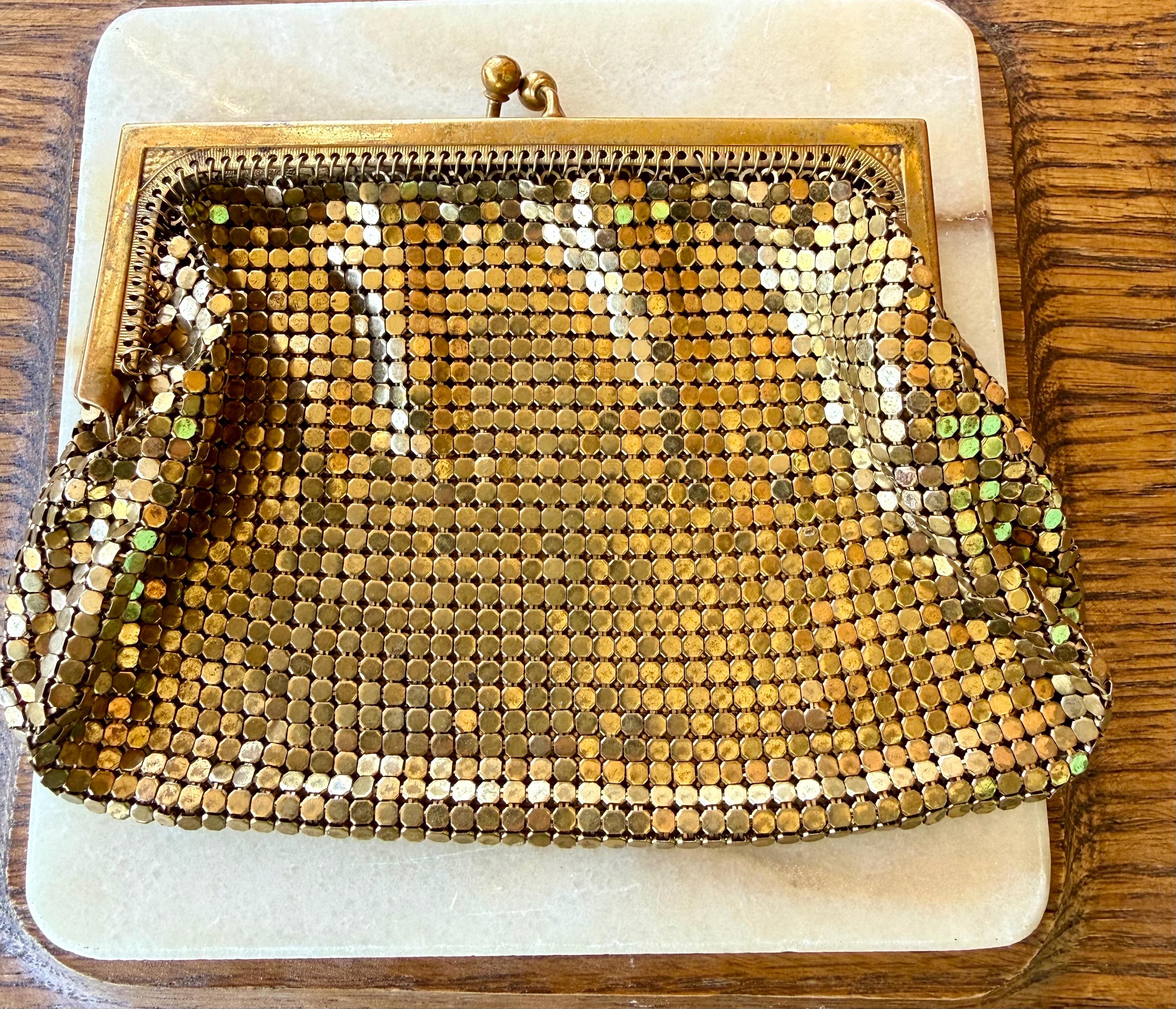 Whiting and Davis Gold Mesh Bag - Etsy