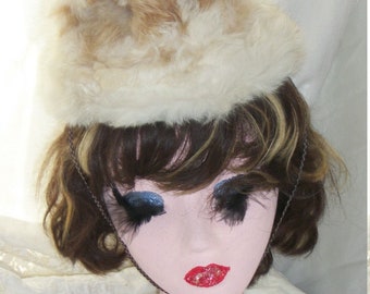 Antique Edwardian Rabbit Fur Hat Multi Childs or Adult One Size