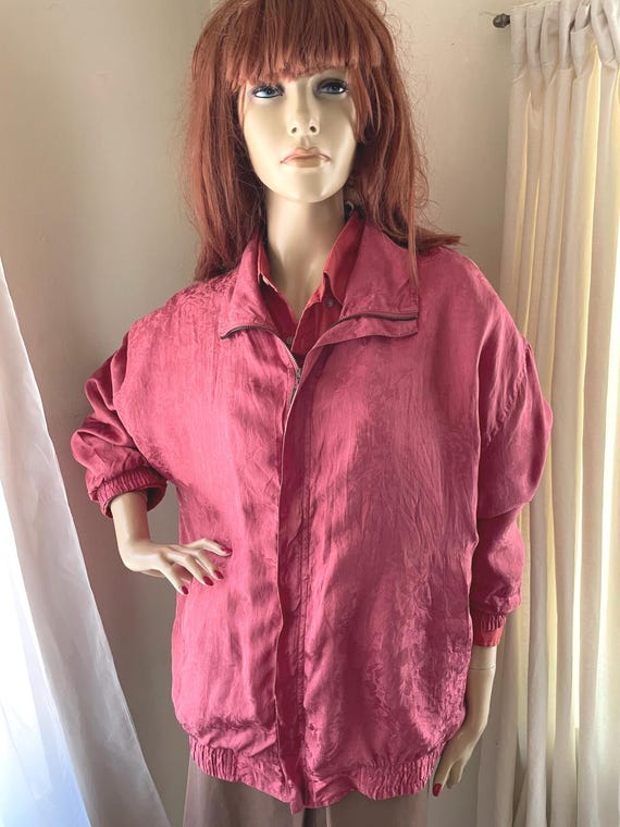 Vintage 1980s Fuda Int'l Silk Bomber Jacket Unisex Lovely Vintage 1980s Fuda Int'l Silk Bomber Jacket Unisex Lovely