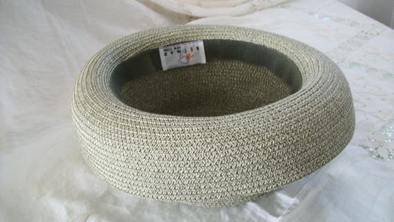 Vintage Edwardian Style Natural Straw Hat Khaki G… - image 9