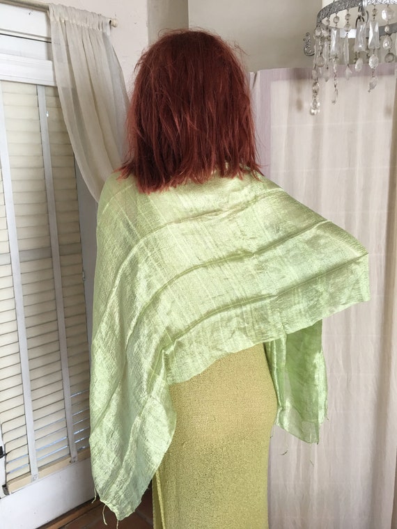 Vintage Pale Pistachio Green Shimmery Natural Raw… - image 2