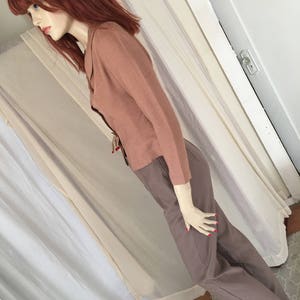 Vintage Chadwick&#39;s Taupe Wool High Waisted Tailored Trousers Size 8 S/M Side Zipper