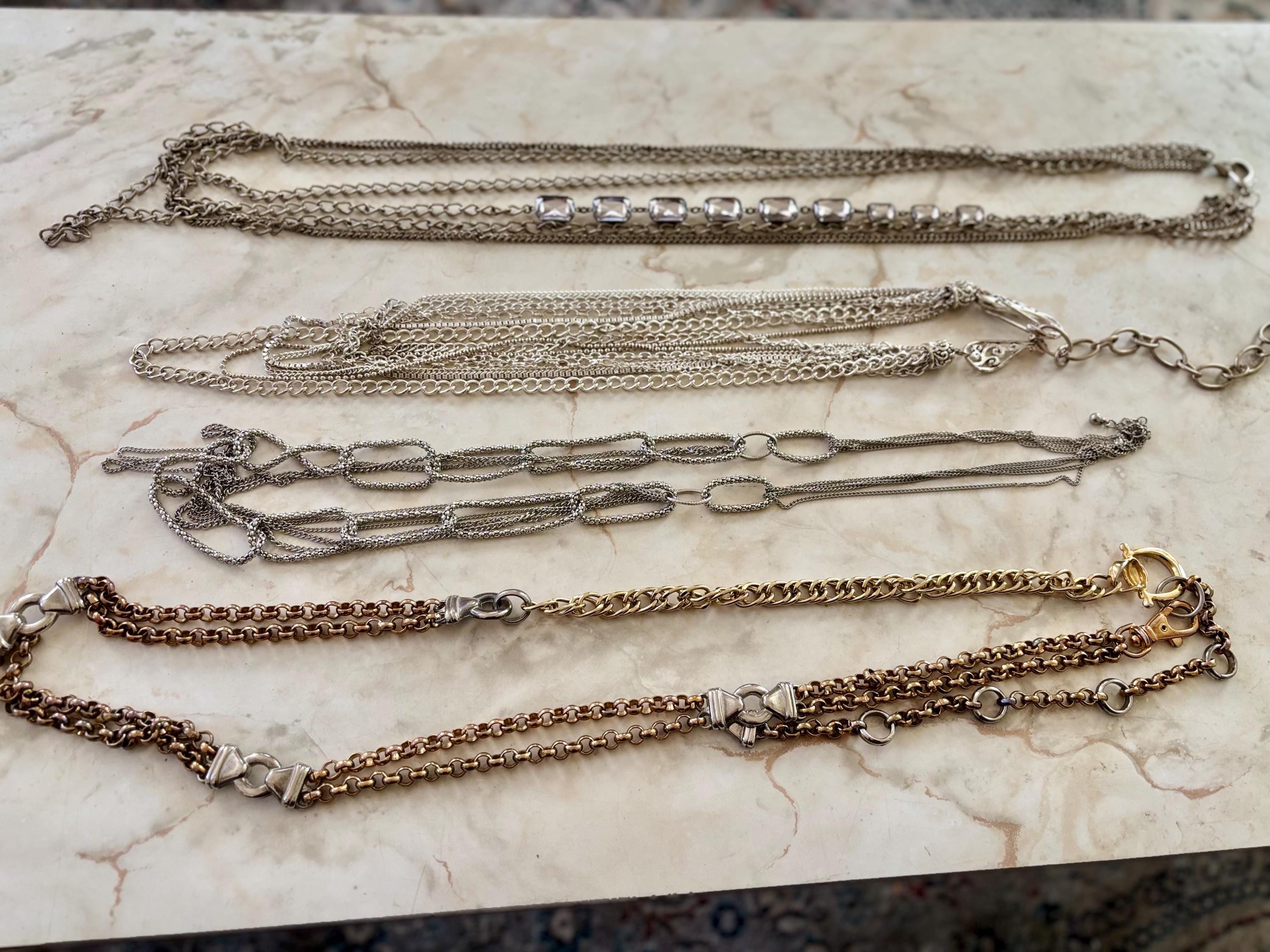 Vintage 1980s Heavy Brass and Silvertone Chain Belt One Size  display picture 1