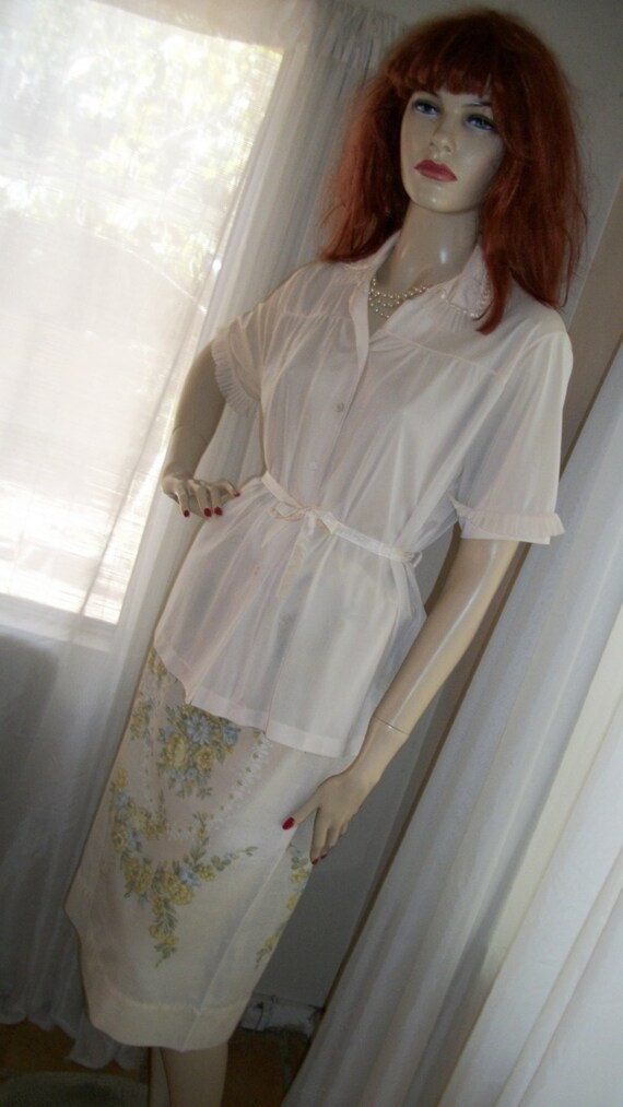 Antique 1930s Authentic Vintage Soft Nylon Blouse 