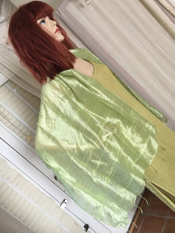 Vintage Pale Pistachio Green Shimmery Natural Raw… - image 5