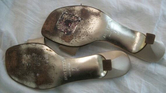 70s 80s Vintage Ann Klein Gold Lion Slip On Mules… - image 5