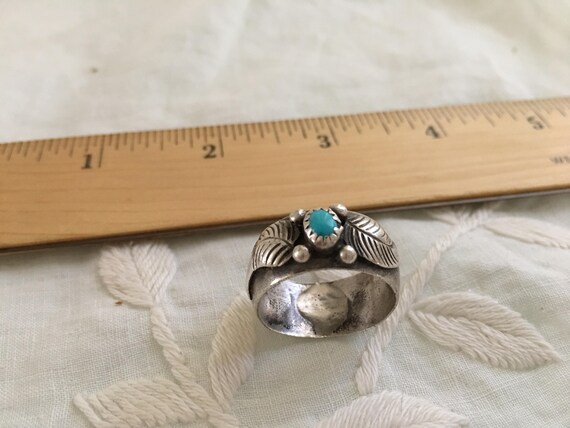 Vintage 1960s Native American Silver Feather & Tu… - image 8