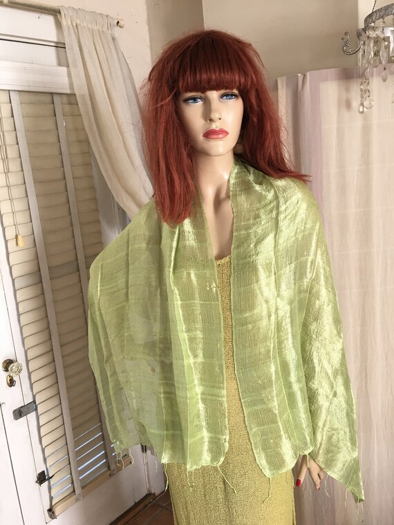 Vintage Pale Pistachio Green Shimmery Natural Raw… - image 9