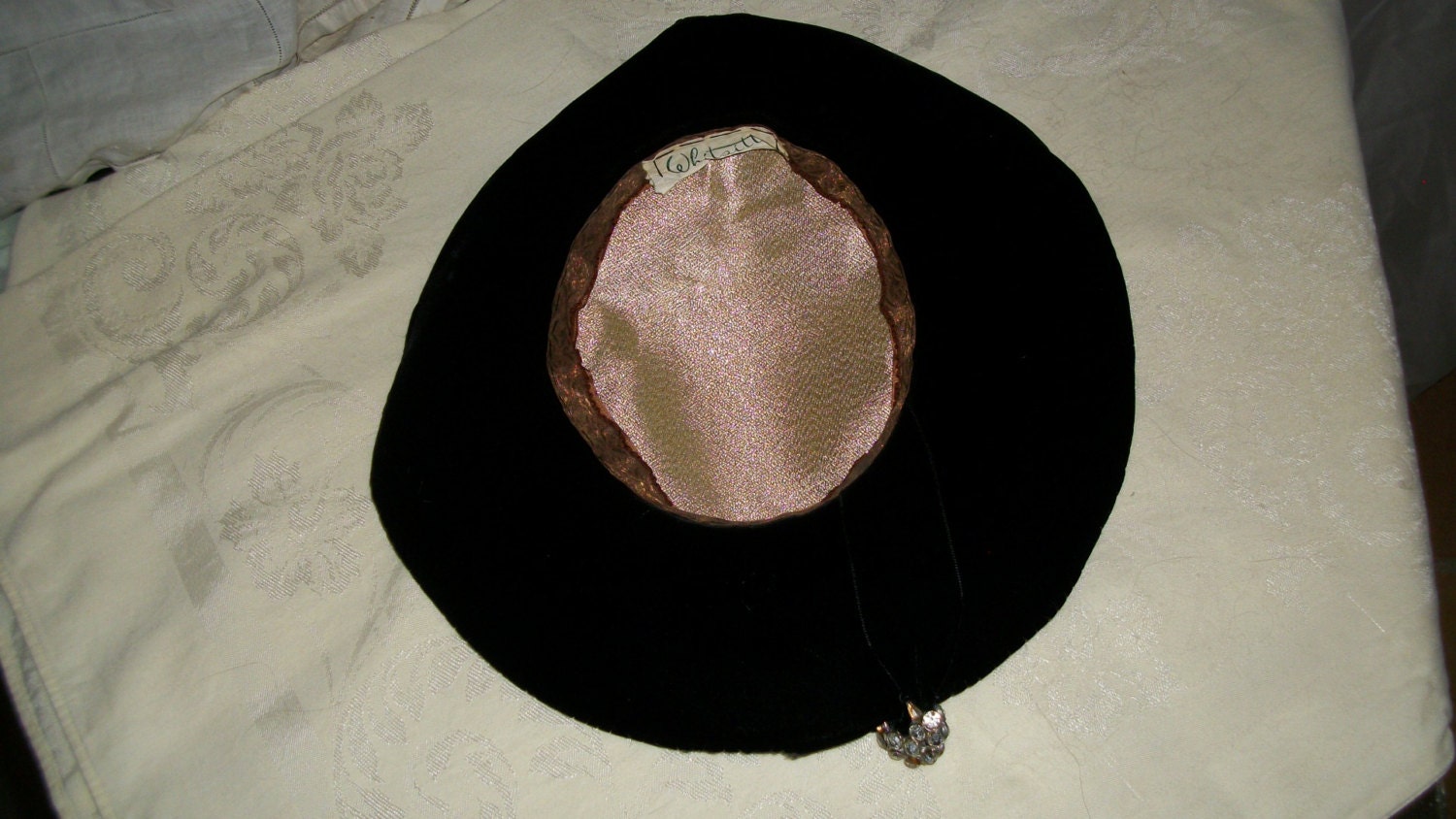 1930\'s Black Vintage a Pancake Hat Vintage Pancake Hat - Etsy main image 3