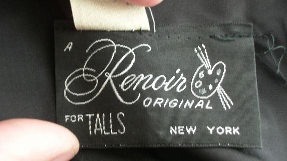 1950s Vintage Renoir Original Label Goth Black Ve… - image 6