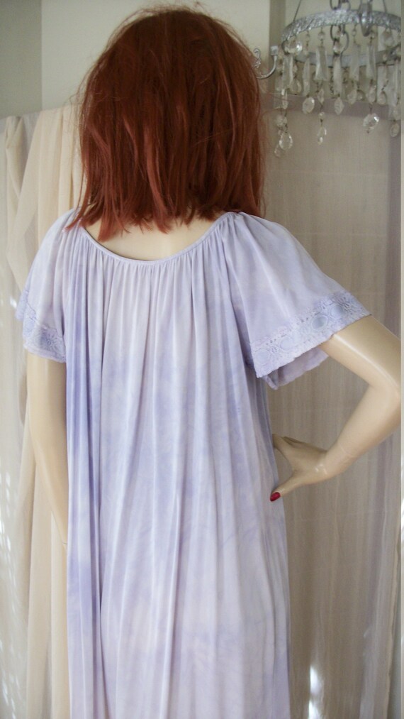 Vintage 1940s Style Pale Lavendar Ombre Nightgown… - image 5