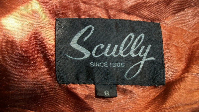 Vintage 80s Brown Leather Scully Label Shortie Motorcycle Jacket Bolero Size SM Belted