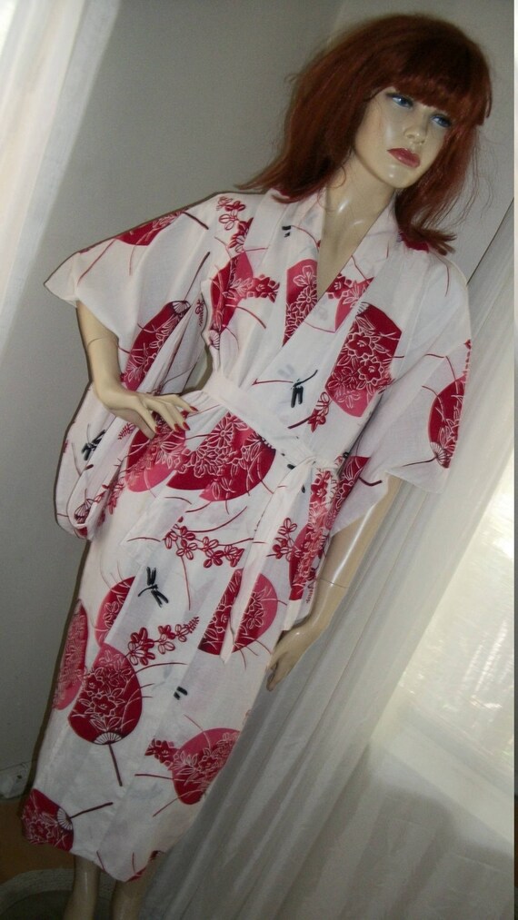 Vintage 1950s Rare Cotton Childs Kimono Authentic… - image 2