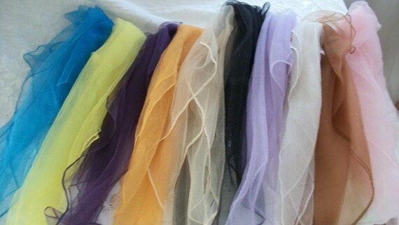 1950s Vintage Sheer Chiffon Neck Scarf Rockabilly… - image 4