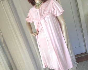 Robe courte rose ballerine pâle Vanity Fair vintage des années 60, taille M