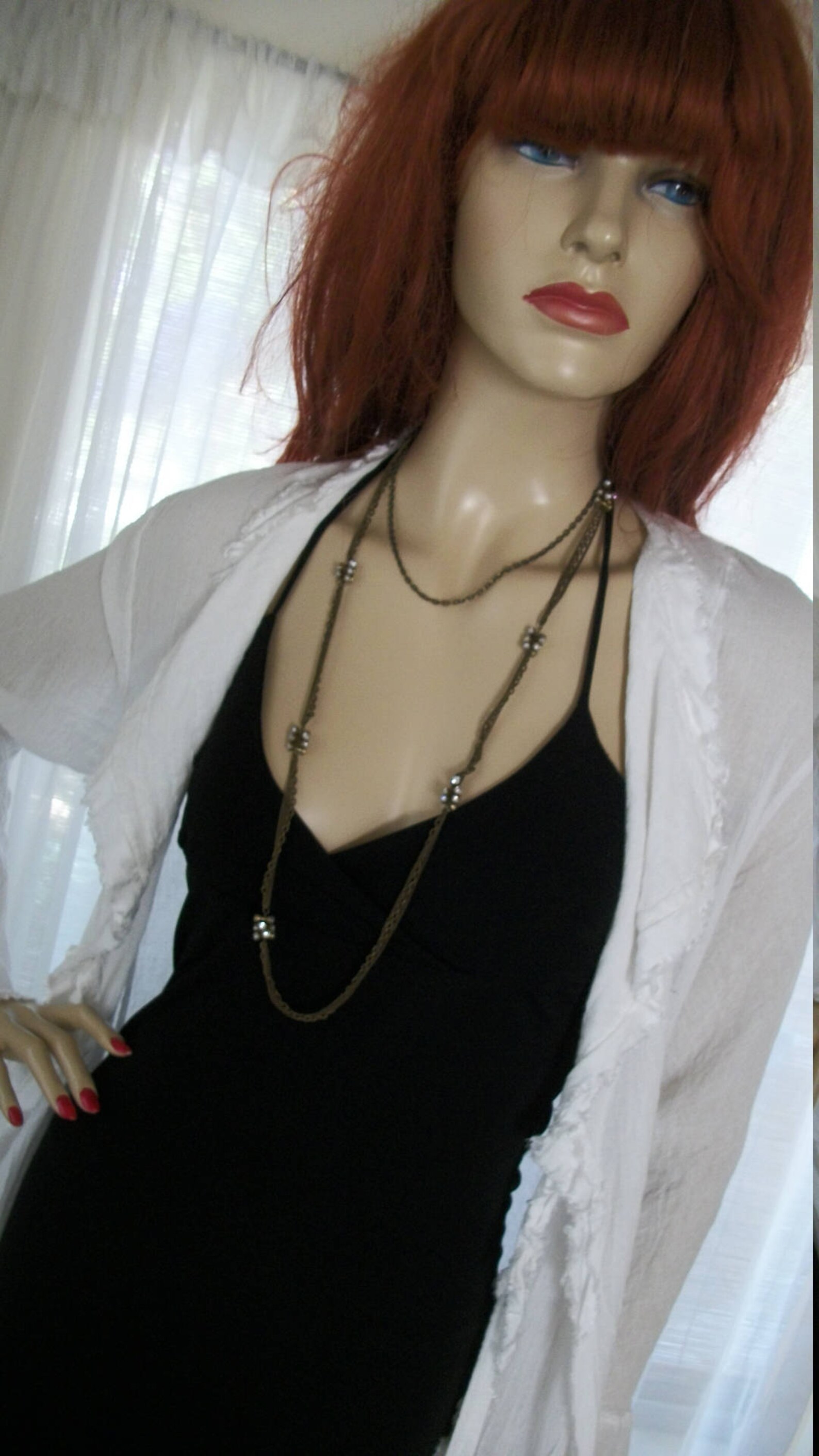 1920s Flapper Style Necklace Ann Taylor Loft Brass Chain and ...