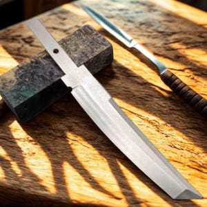 Böhler N690 Stainless Steel Tanto Blade Blank – Knife Making Profile, 60 HRC Hardness, DIY Craft Gift for Enthusiasts